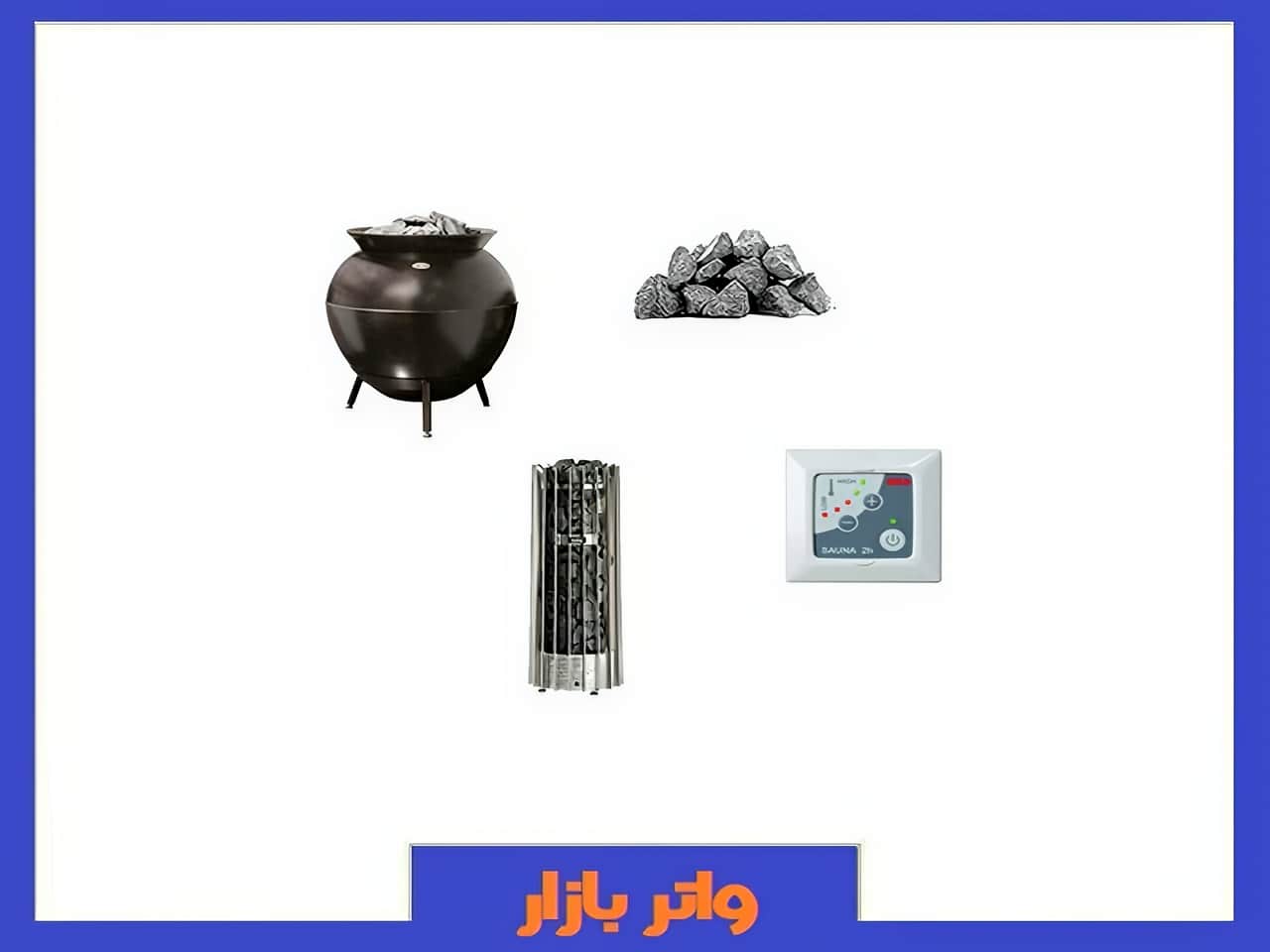 ست لوازم سونای خشک سنگ هیتر سطل و ملاقه چوبی