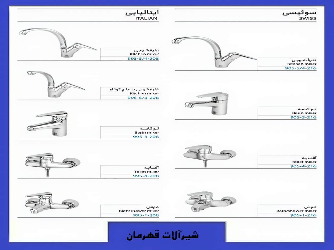 شیرآلات سوئیسی و ایتالیایی قهرمان | واتر بازار شیرآلات سوئیسی و ایتالیایی قهرمان