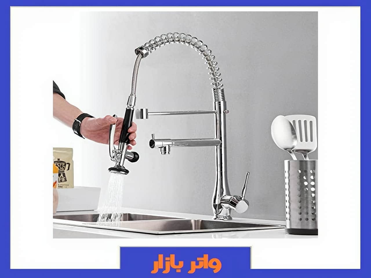 ست شیرالات رنگ های طلایی،سفید،نقره ای آشپزخانه