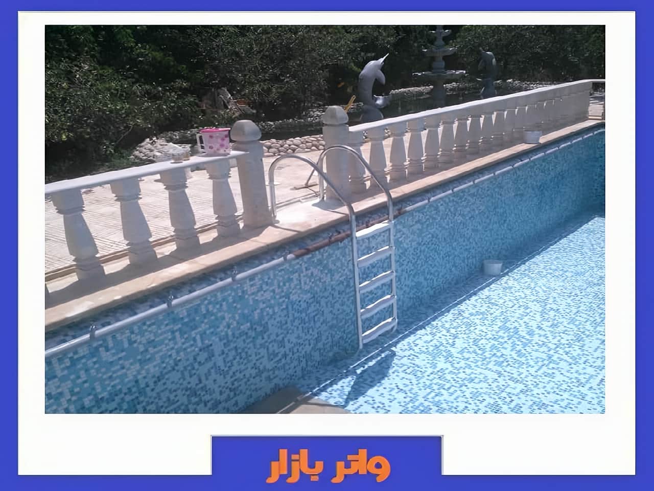 سفارش نردبان استخری طرح کلاب از استیل و پلاستیک
